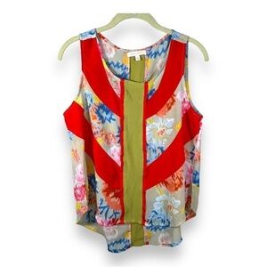 LARGE MARGO AND SEBASTIAN SLEEVELESS BLOUSE COLORFUL FLORAL  LIGHTWEIGHT